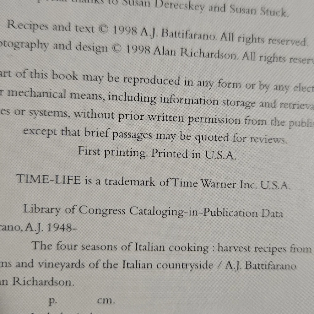 The Four Seasons of Italian Cooking 1st Edition 1st Print LOADED with Recipes